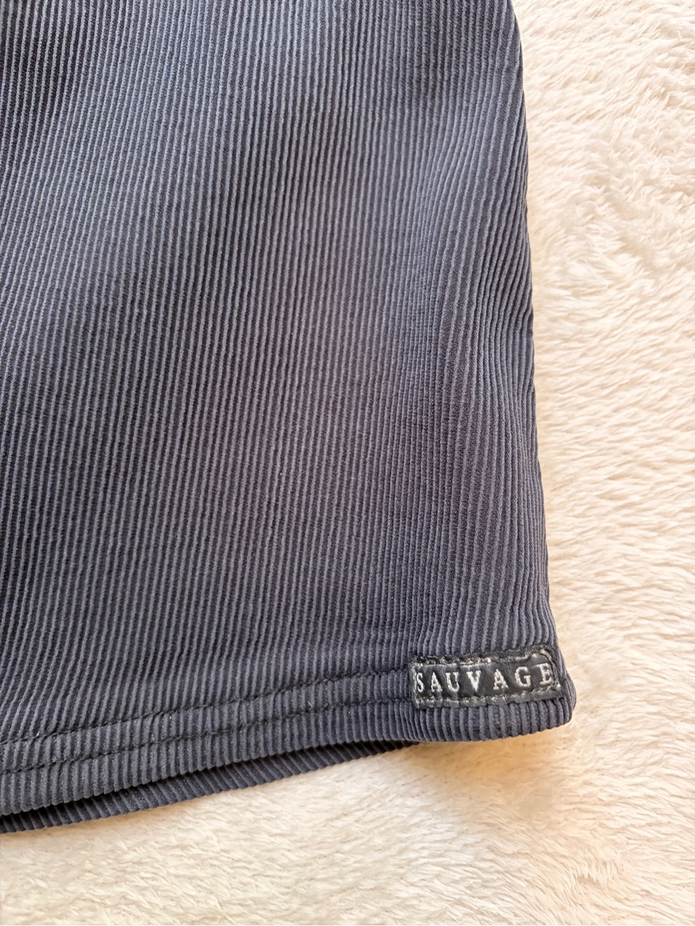 California Sauvage Black Ribbed Swim Coverup Shorts Sleek Poolside Layer View 2